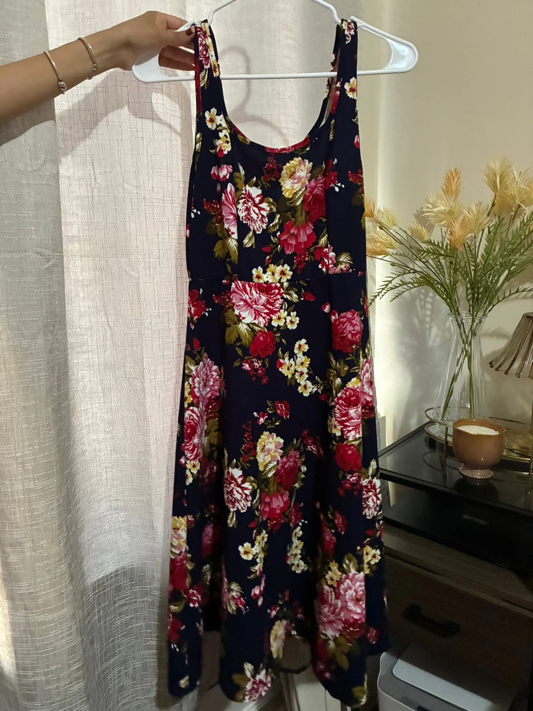 Navy Floral Dress with Navy Bolero Jacket - photo 3