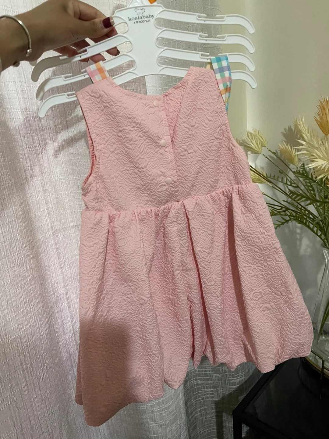 Koala Baby Girls Plaid & Pink Textured Dress