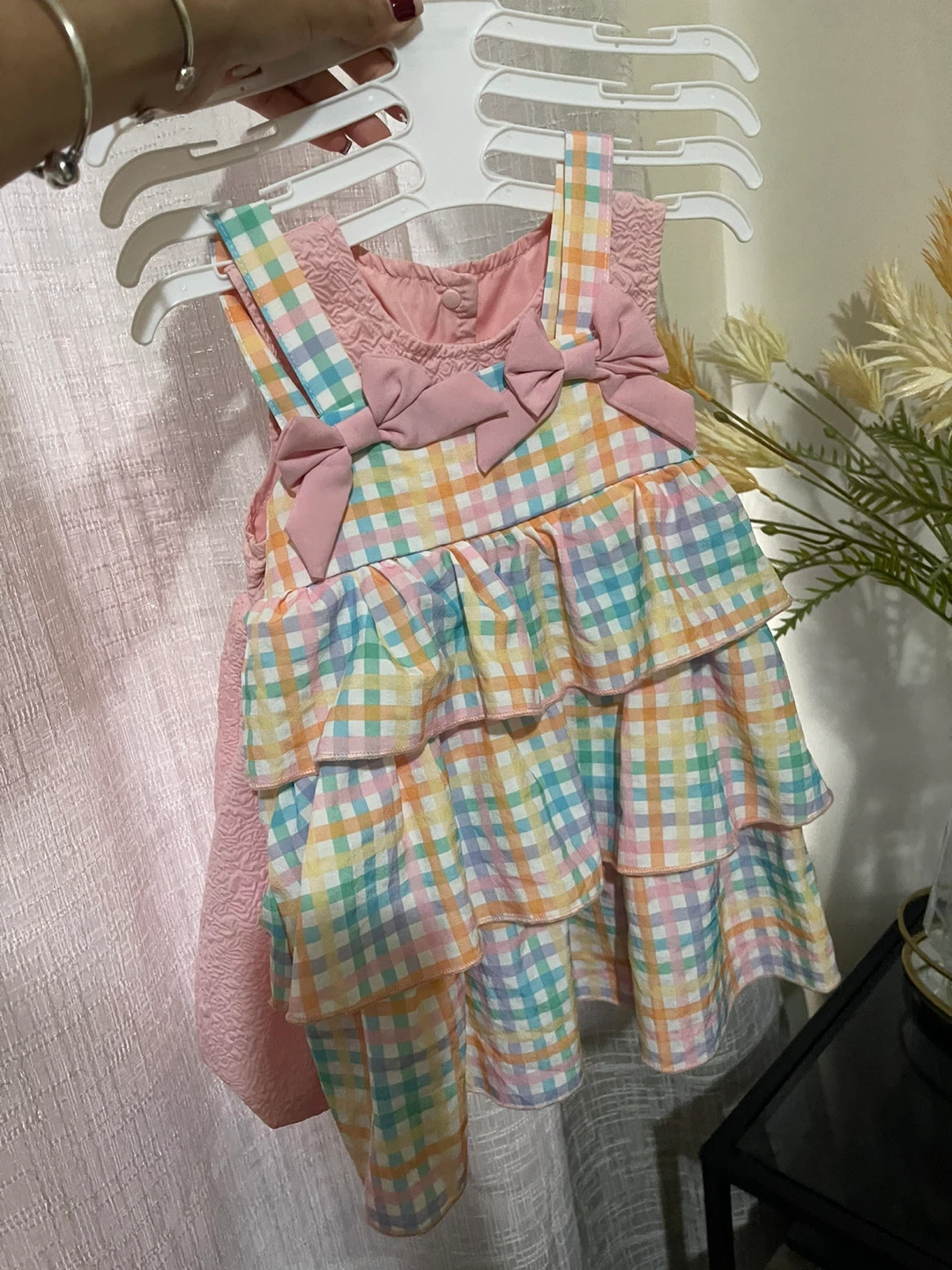 Koala Baby Girls Plaid & Pink Textured Dress - photo 2
