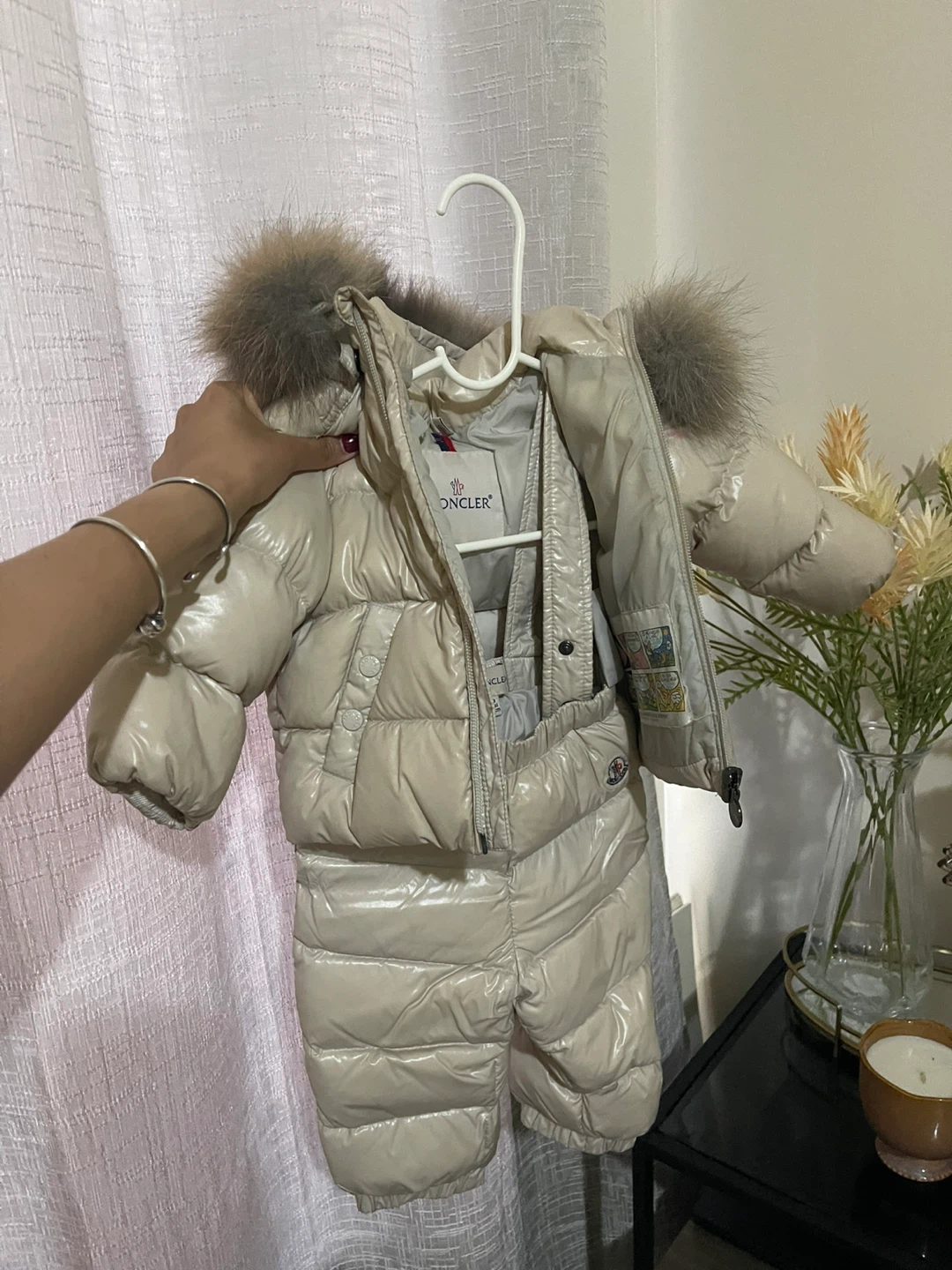 Moncler Baby Snowsuit with Fur Hood - photo 2