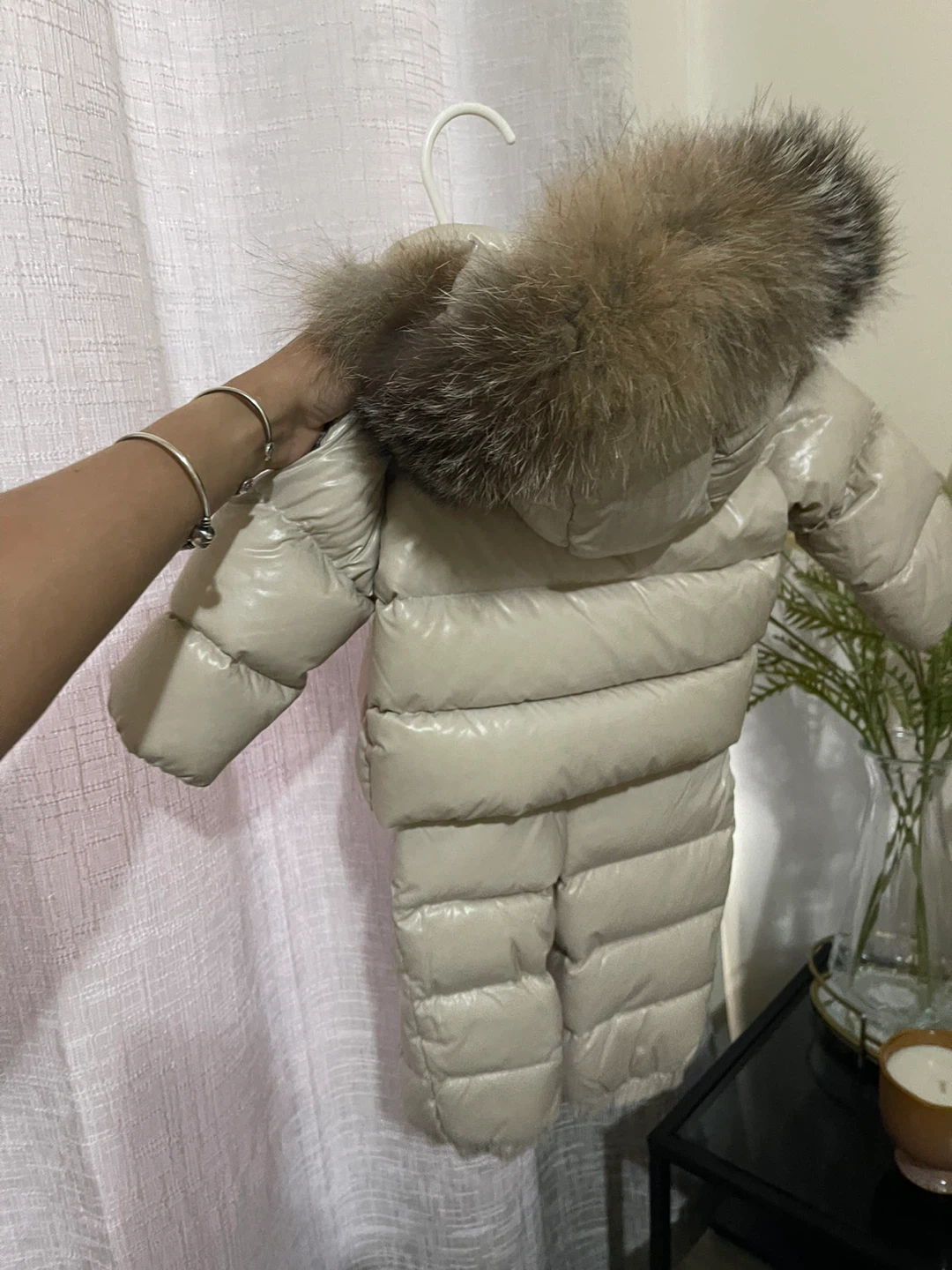 Moncler Baby Snowsuit with Fur Hood