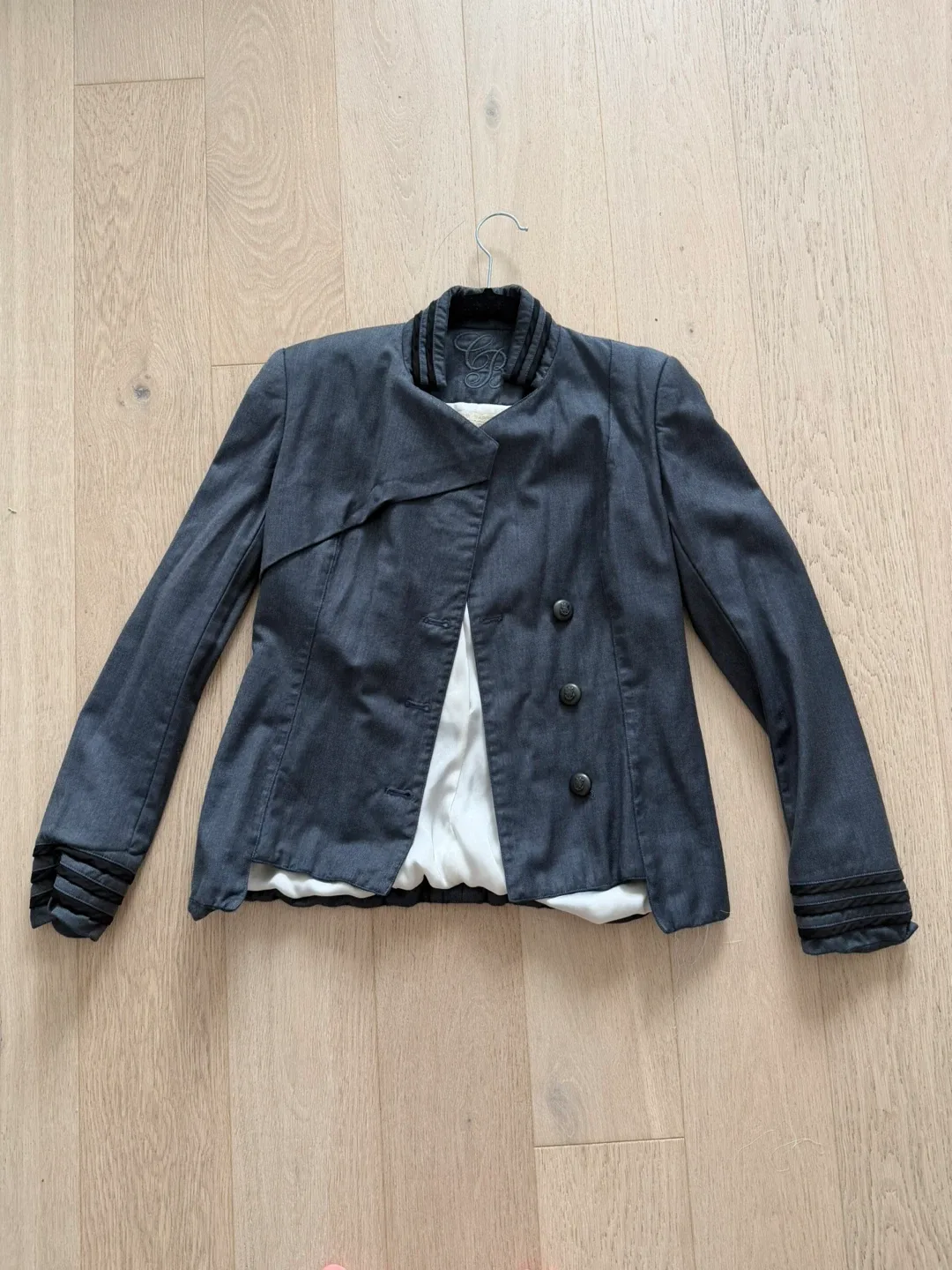 Dark Grey Jacket with Double Breasted Buttons