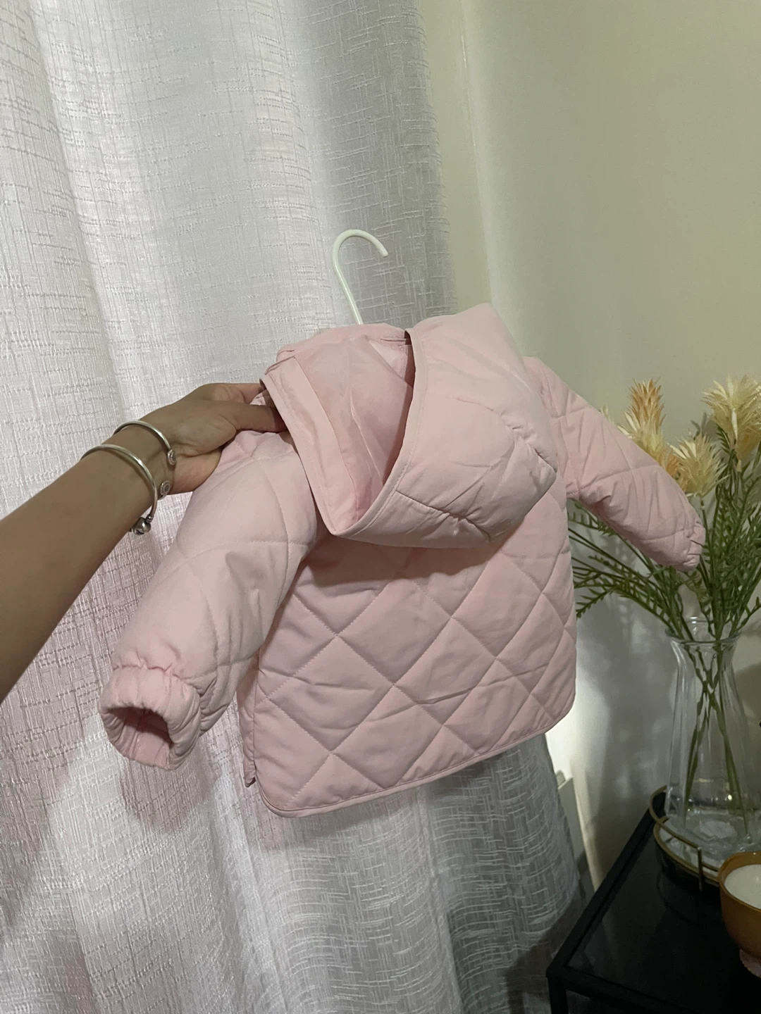 Pink Quilted Jacket with Hood - photo 2