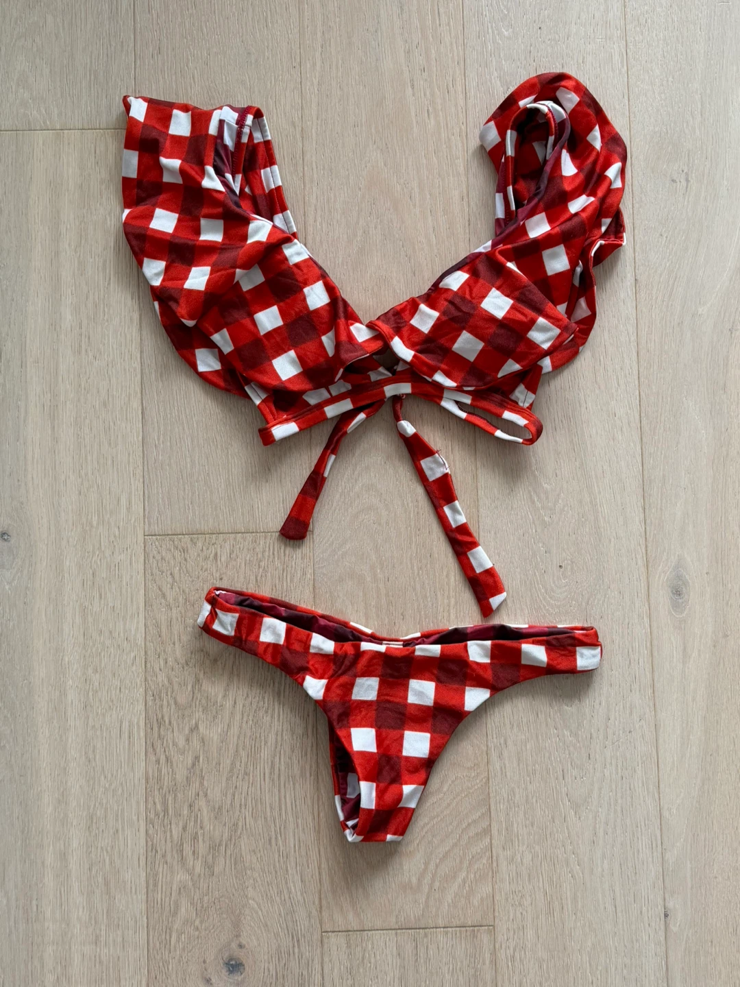 Doux Red and White Bikini