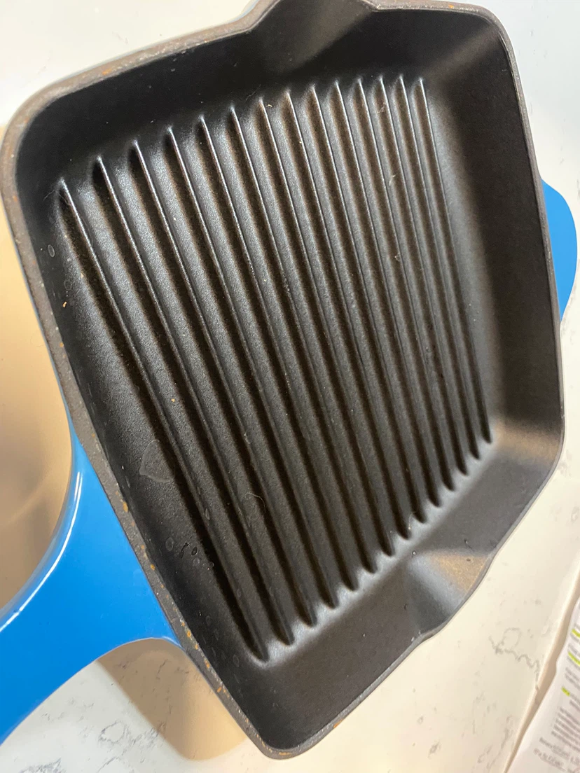Cast Iron Square Grill Pan with Blue Handle - photo 2