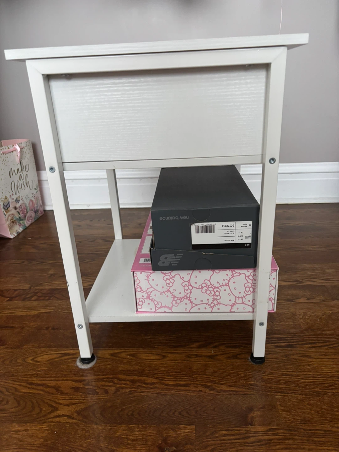 White Side Table with Drawer