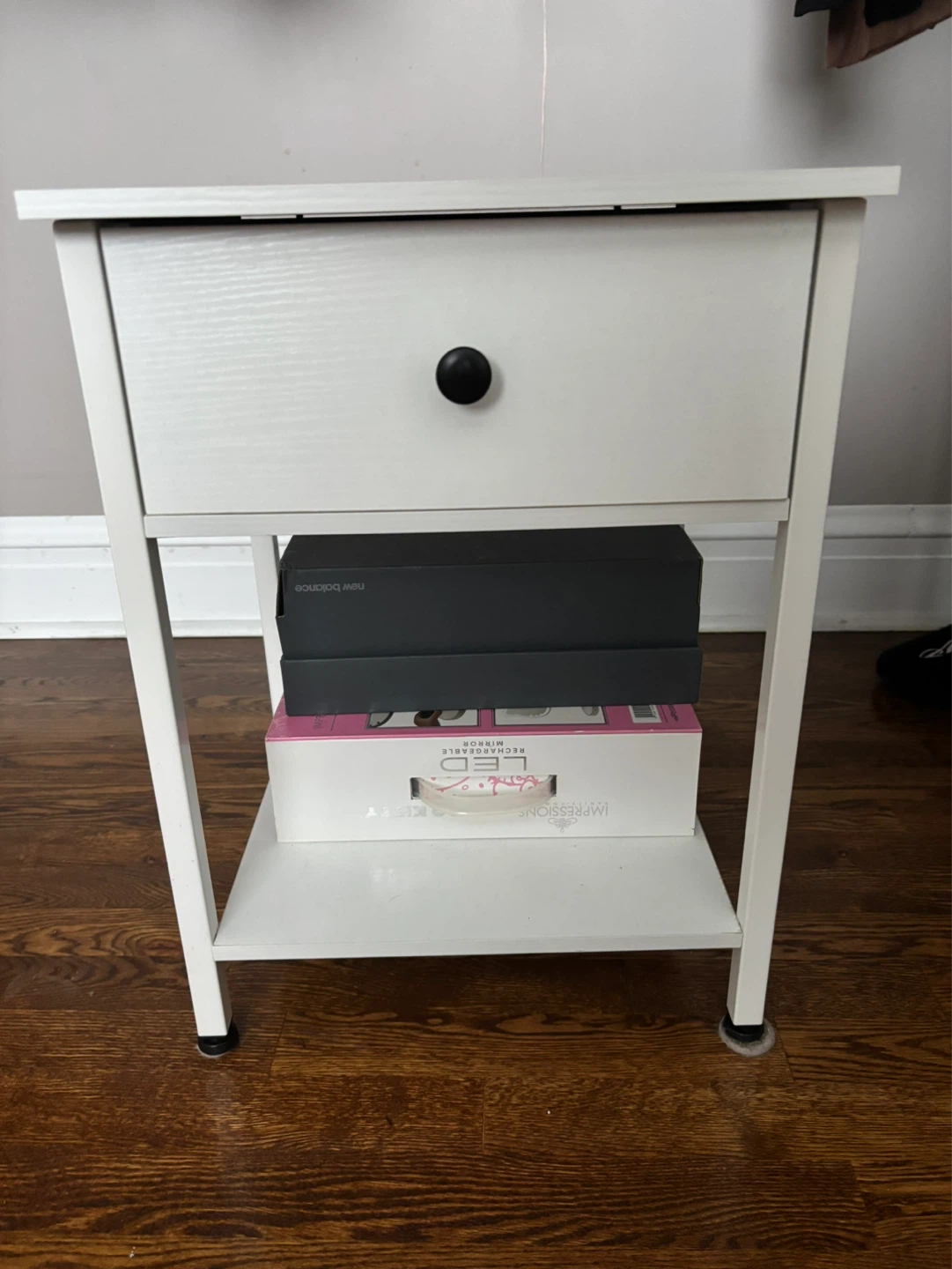 White Side Table with Drawer - photo 2