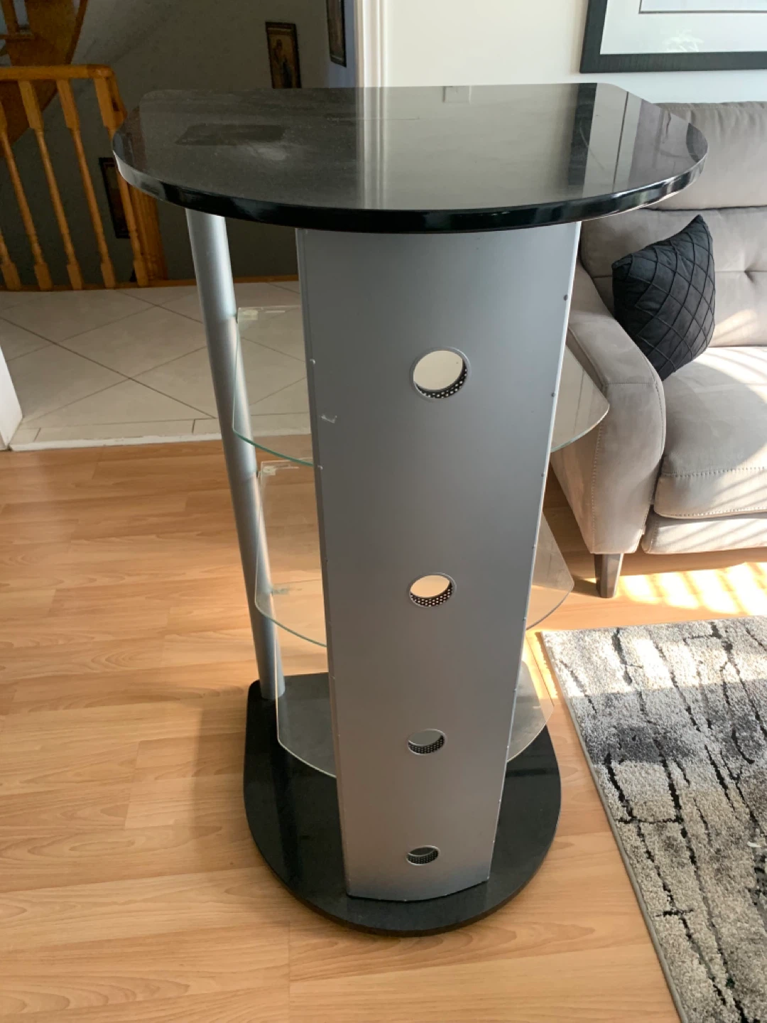 Glass and Metal Media Stand - photo 3
