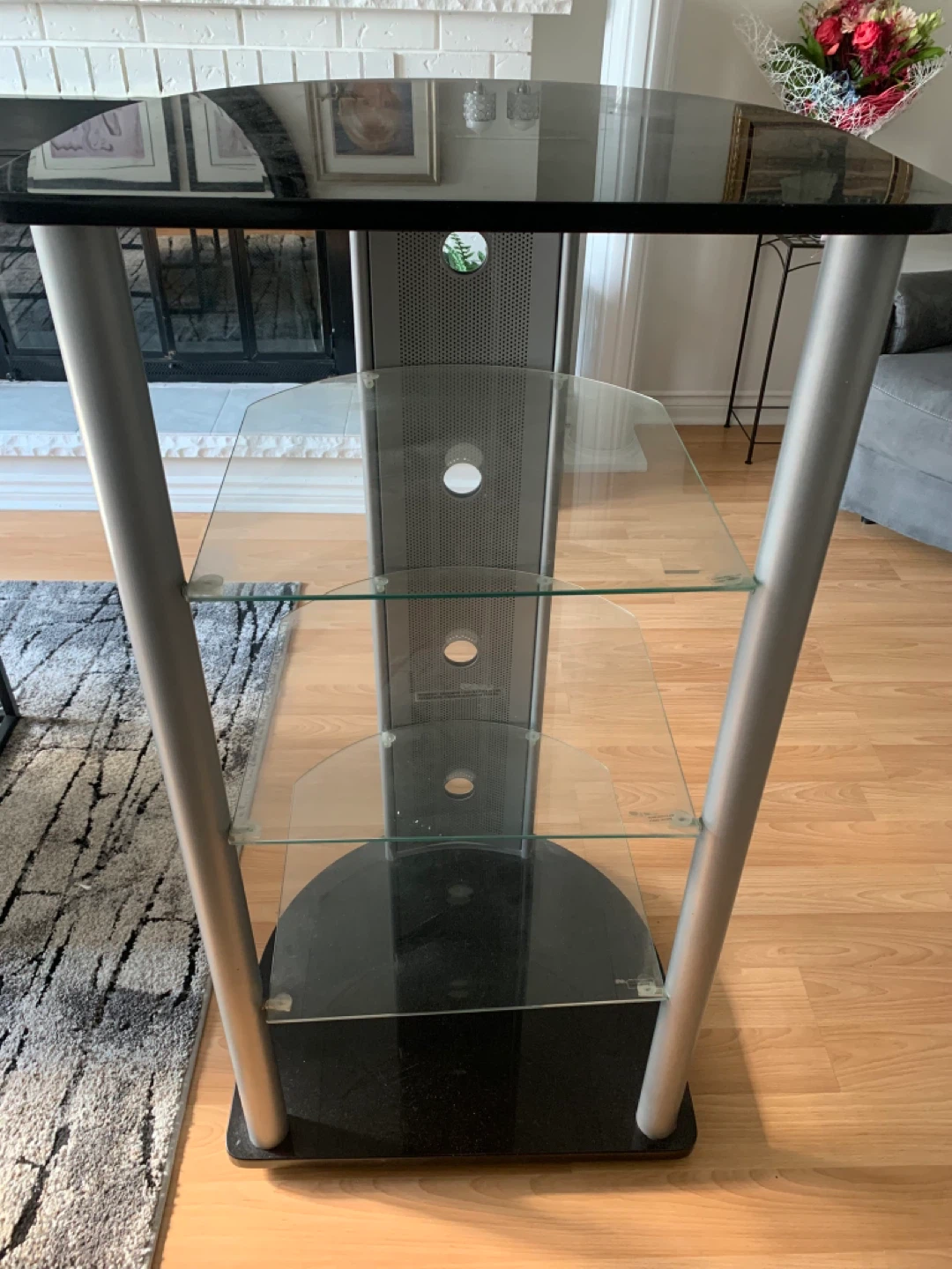 Glass and Metal Media Stand