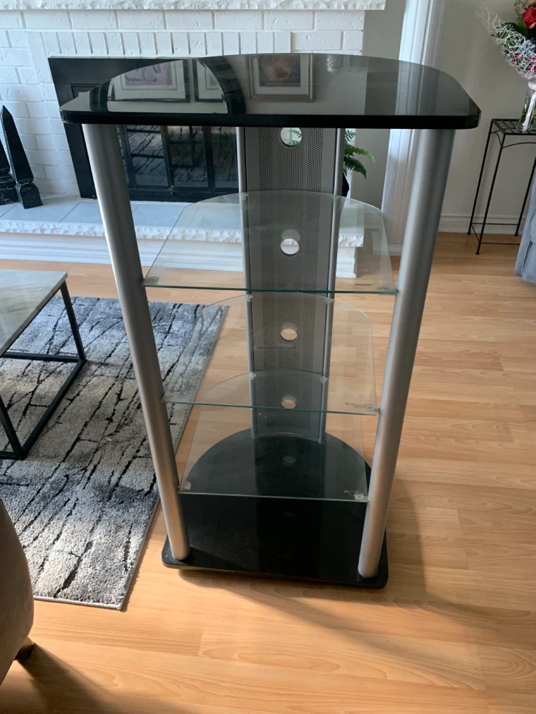 Glass and Metal Media Stand - photo 4