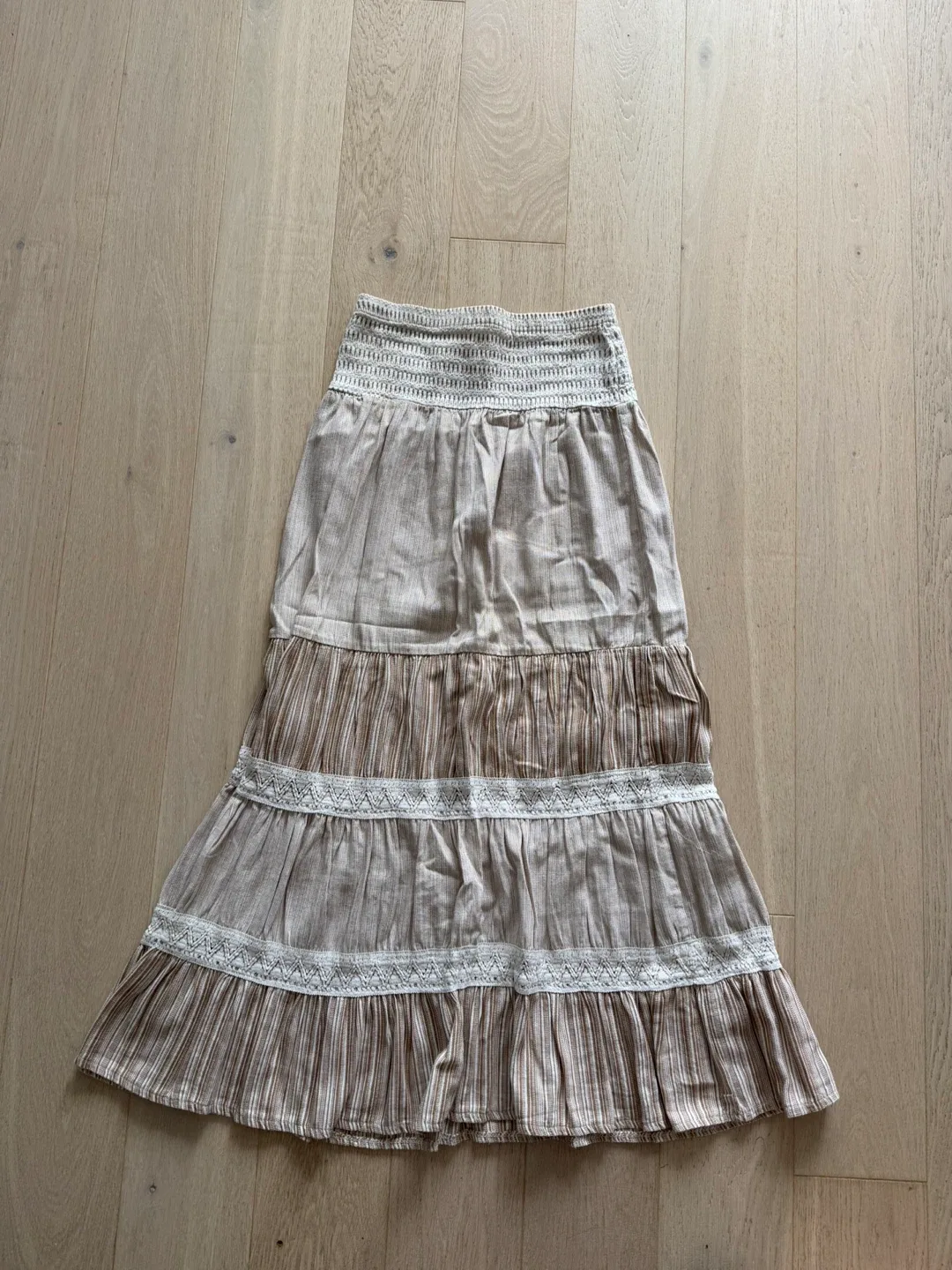 Tiered Maxi Skirt with Smocked Waist