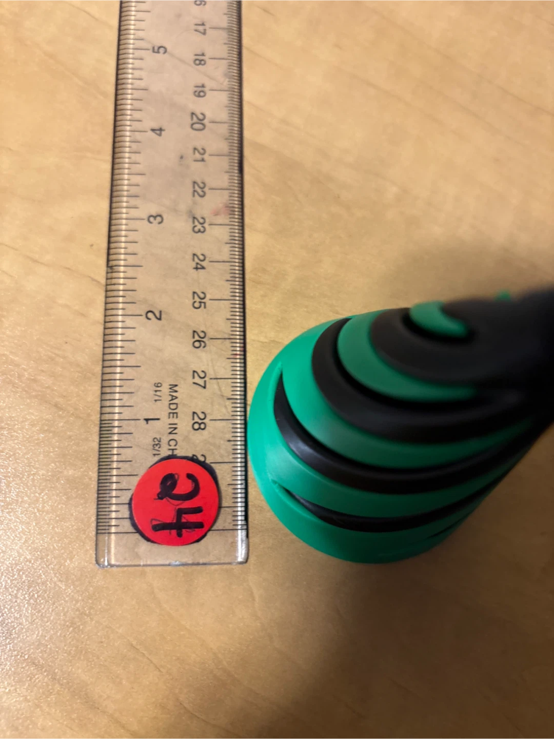 3-D printed cone, fidget, black and green - photo 2