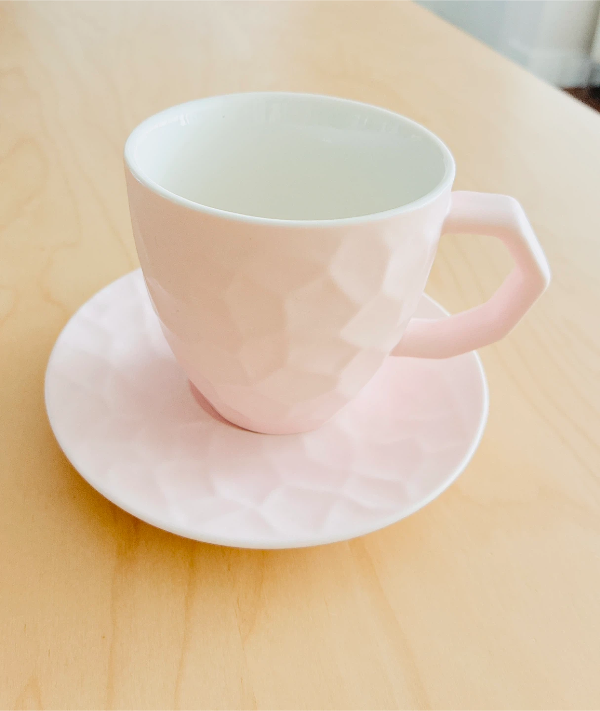 Mumuso Coffee Cup & Saucer - Pink 240ml