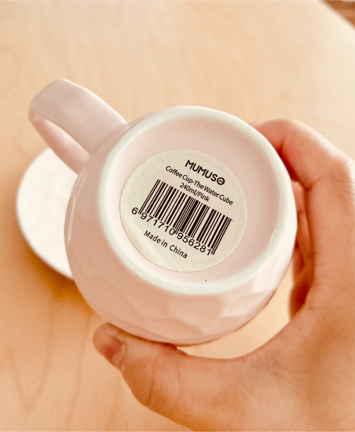 Mumuso Coffee Cup & Saucer - Pink 240ml - photo 3