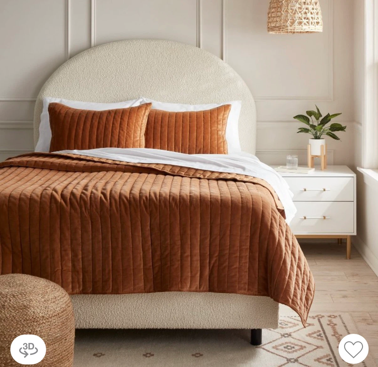 King Size Threshold Quilted Bedspread and 2 King Shams