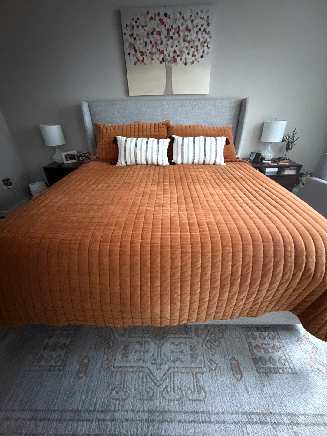 King Size Threshold Quilted Bedspread and 2 King Shams - photo 2