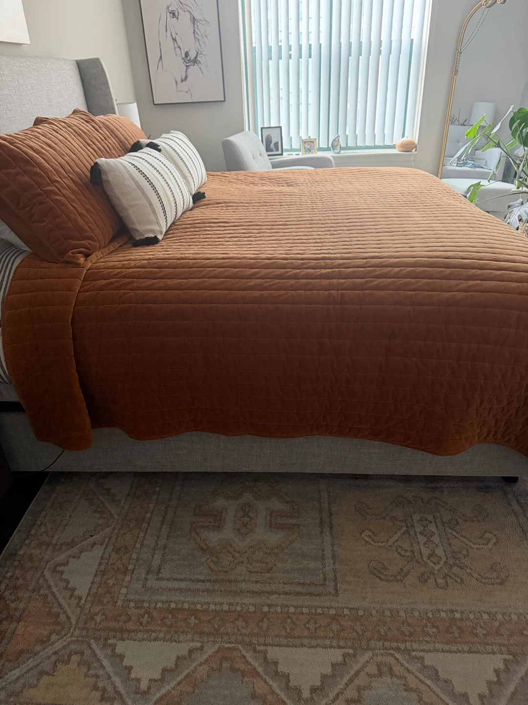 King Size Threshold Quilted Bedspread and 2 King Shams - photo 3