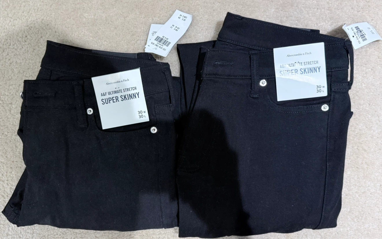 Abercrombie & Fitch Men’s Super Skinny Jeans - Black