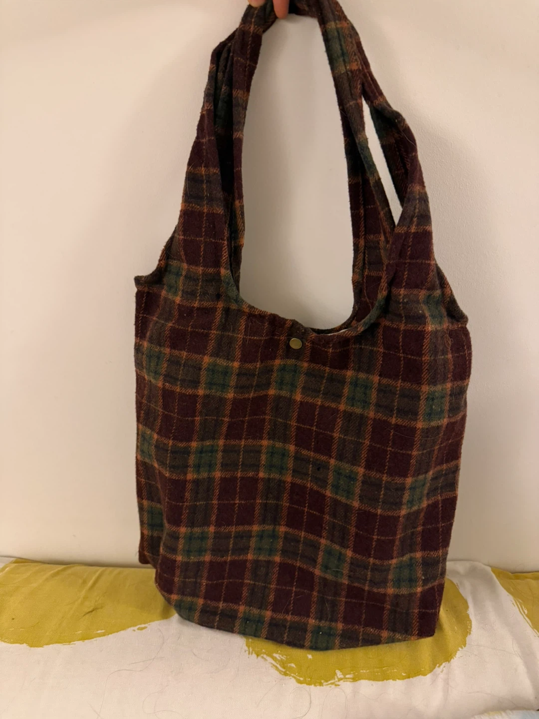 Handmade Plaid Shoulder Bag