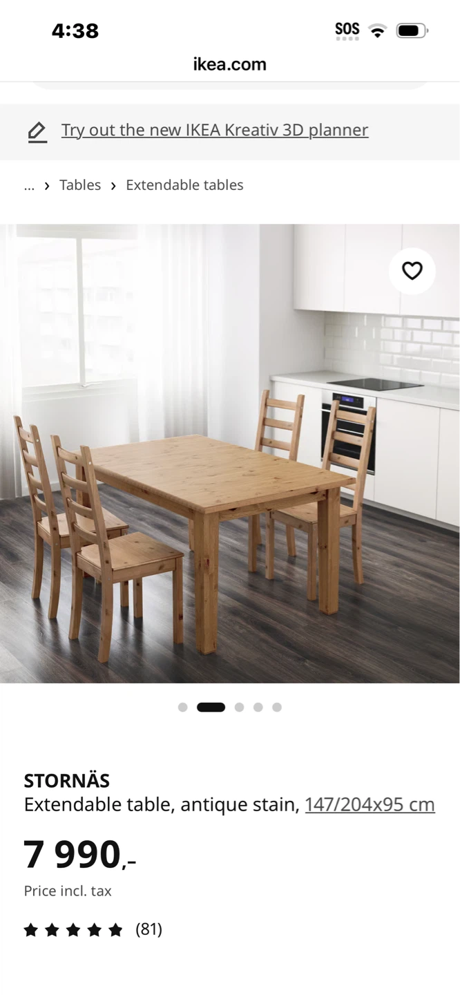 IKEA STORNÄS Extendable Dining Table - Antique Stain - photo 3