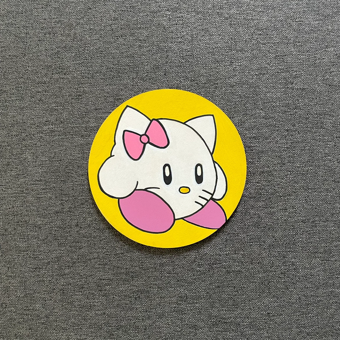 5” Kirby x Hello Kitty Round Art Piece - photo 3