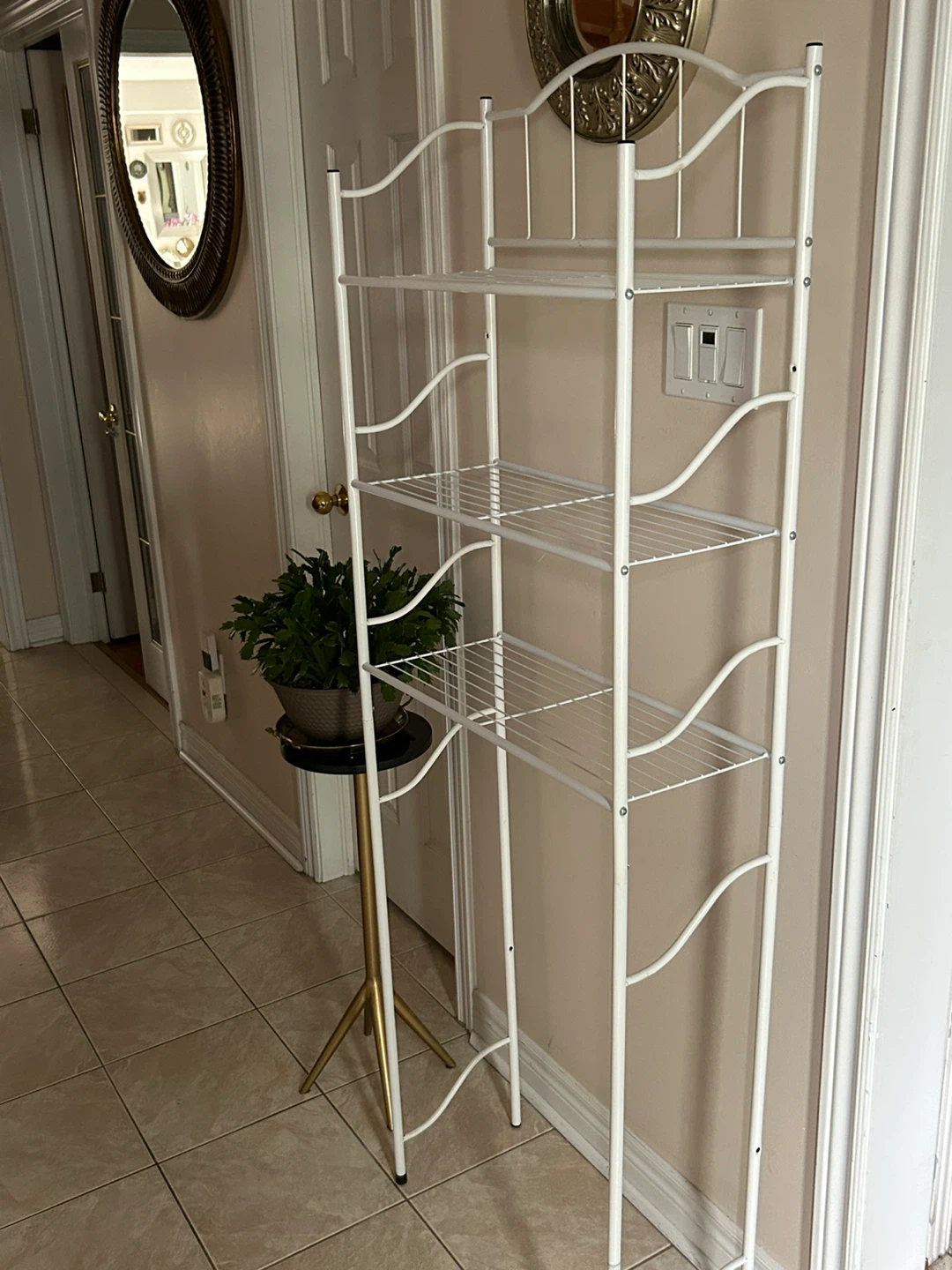 White Metal Bathroom Shelf Unit ( over the toilet) - photo 3