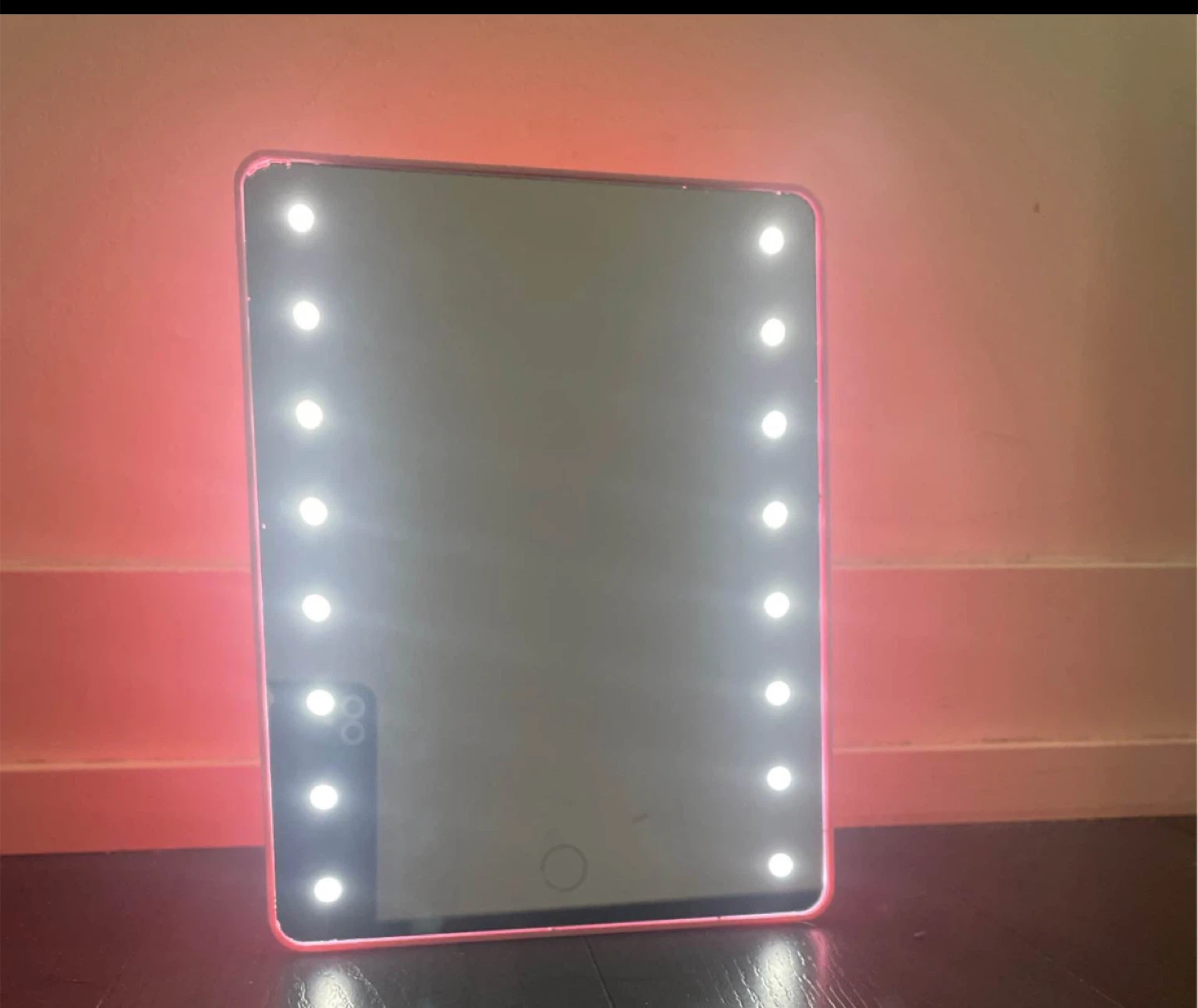 22*17cm Pink Lighted Makeup Mirror