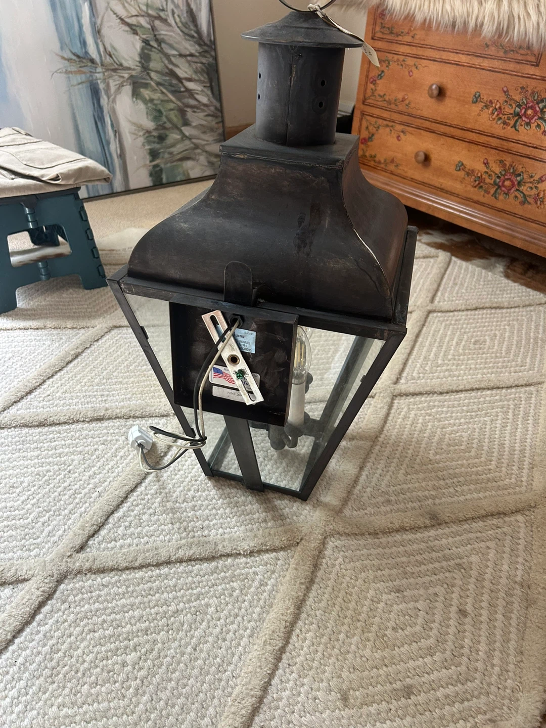Genie House Wall Mounted Lantern – Dark Brass Finish - photo 4