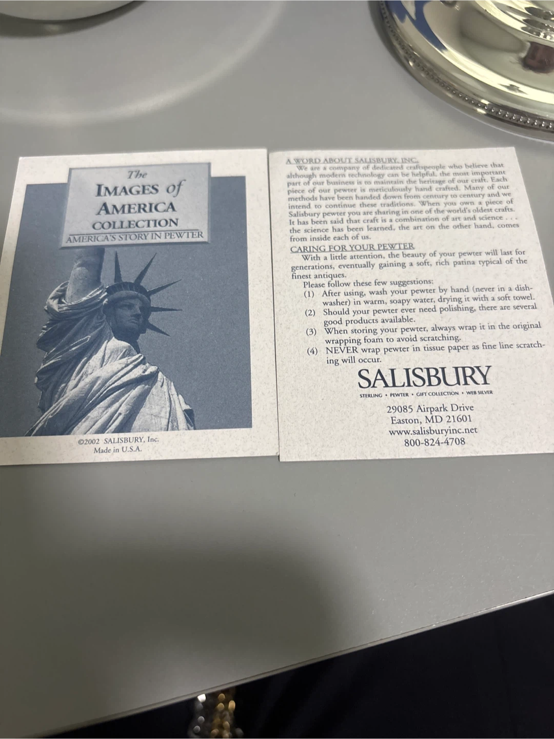New Salisbury Pewter "Images of America" Candy Dish with Lid - photo 5