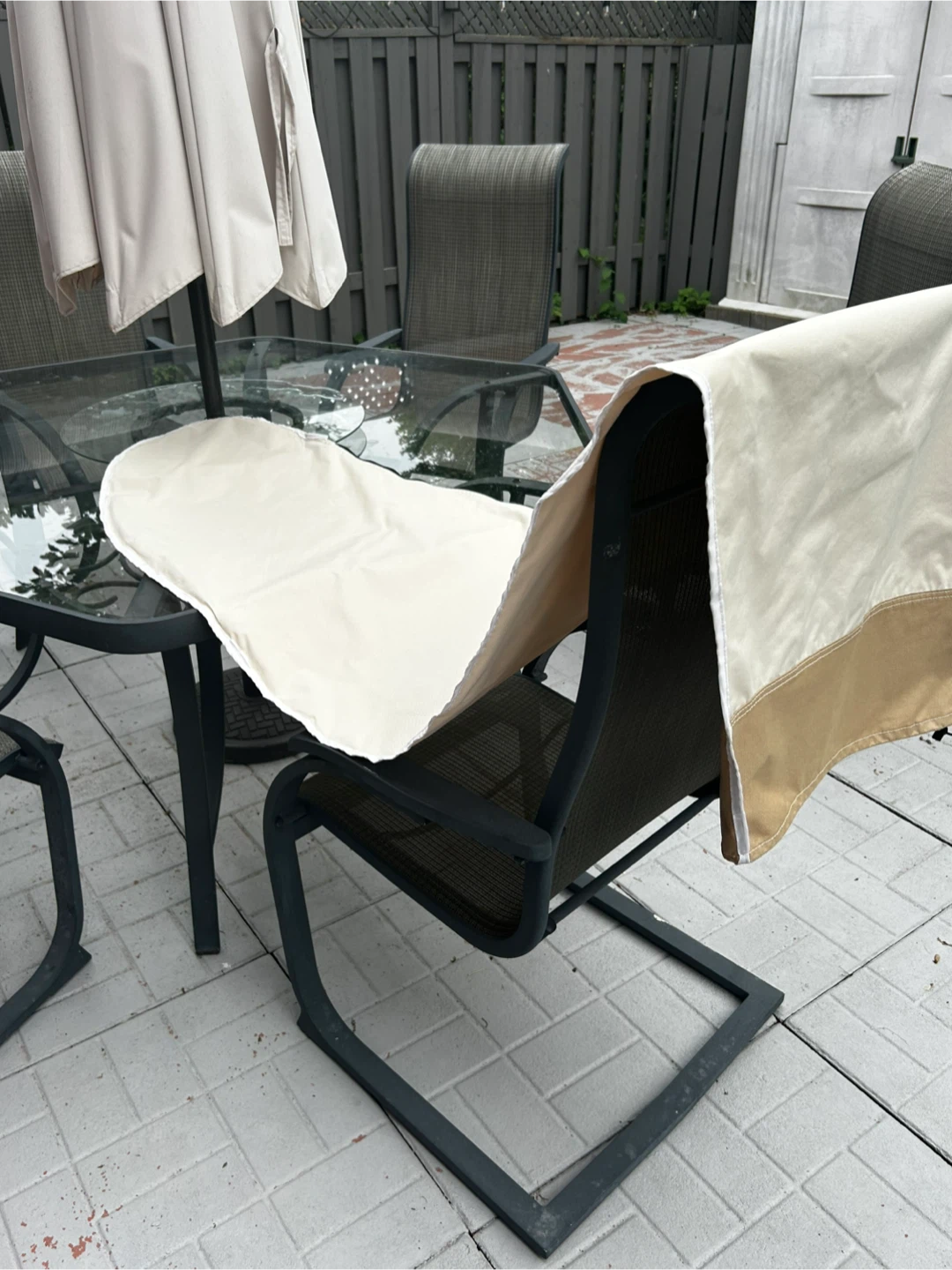 Patio Dining Set with 6 Chairs and Umbrella - photo 3