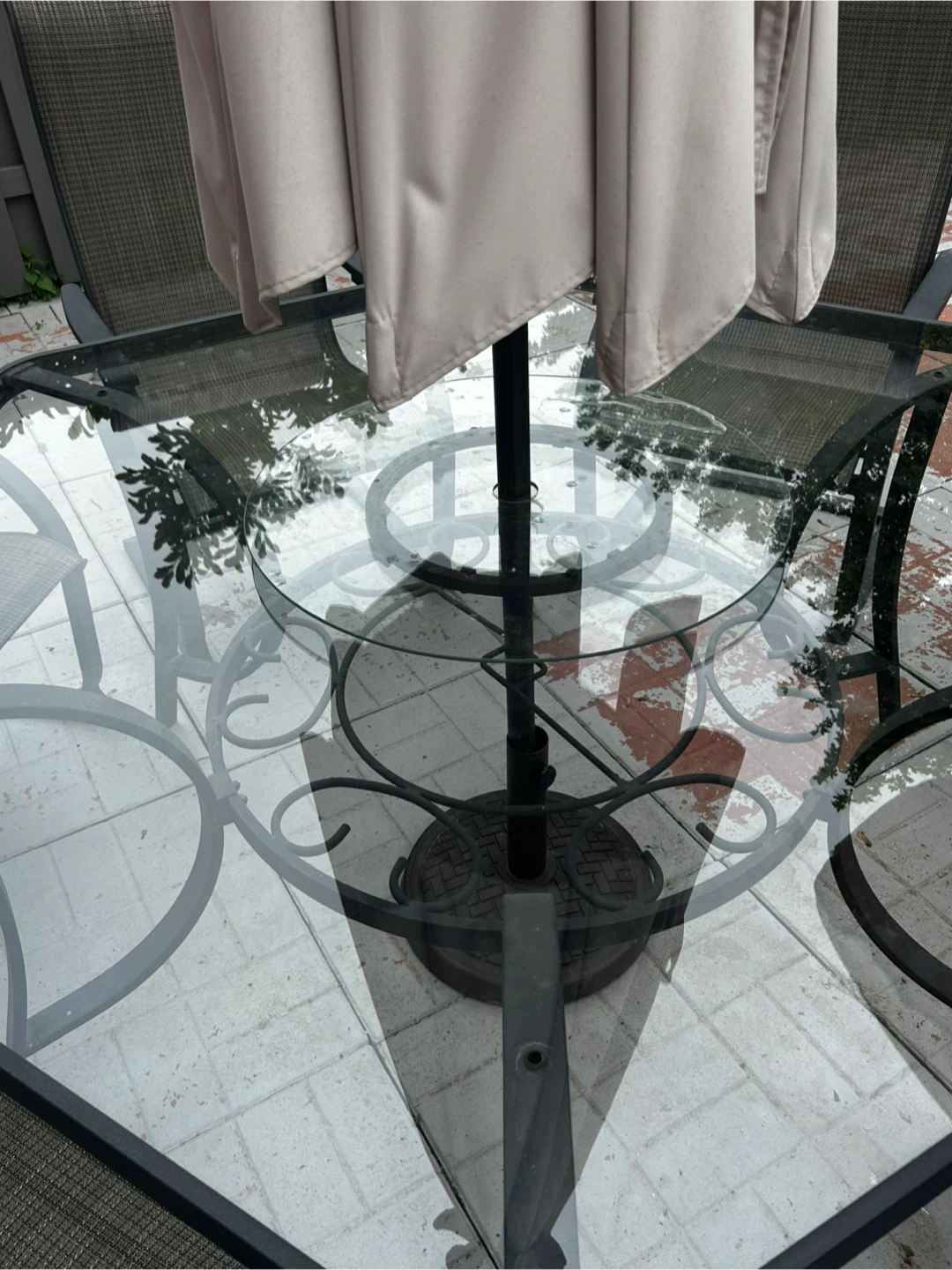 Patio Dining Set with 6 Chairs and Umbrella - photo 4