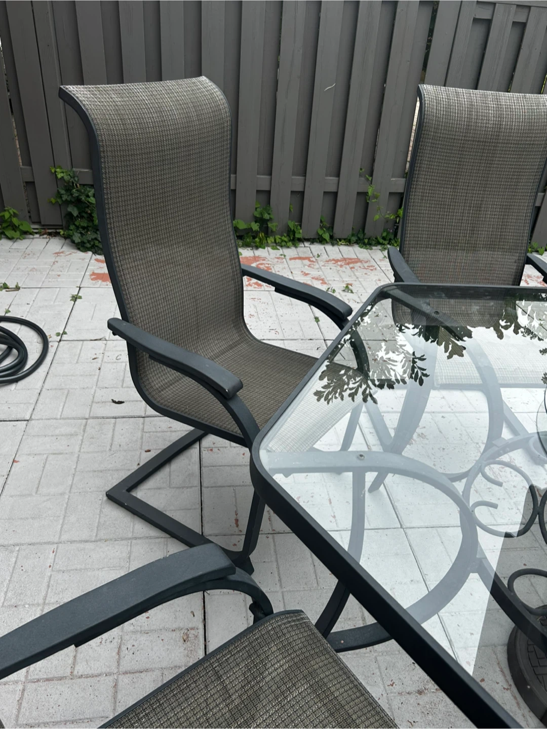 Patio Dining Set with 6 Chairs and Umbrella - photo 5