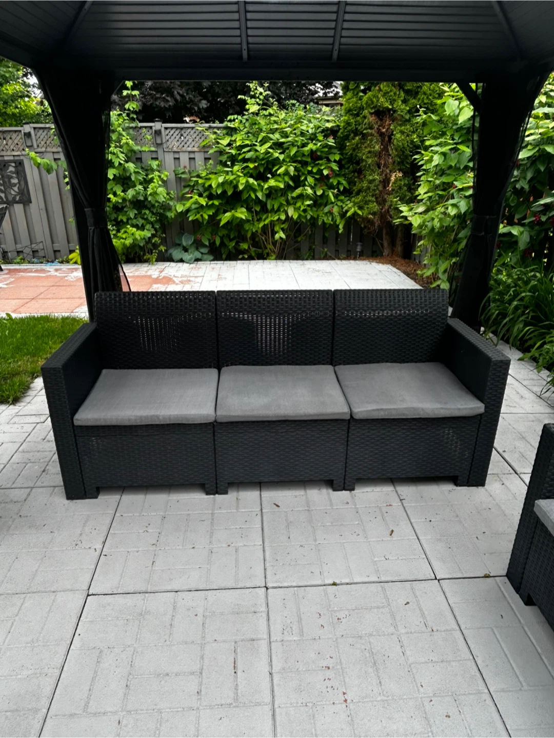 Black Outdoor Sofa and Loveseat Set - photo 2