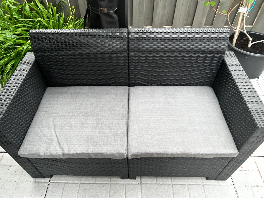 Black Outdoor Sofa and Loveseat Set - photo 4