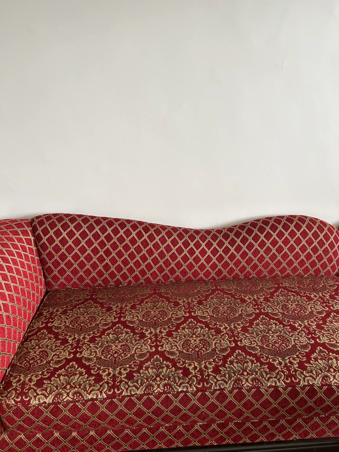 2 Red and Gold Damask Sofa