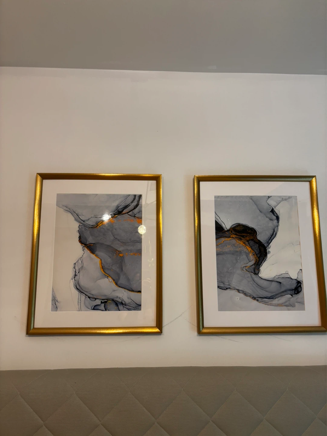 Set of 2 Framed Abstract Art Prints + IKEA frames