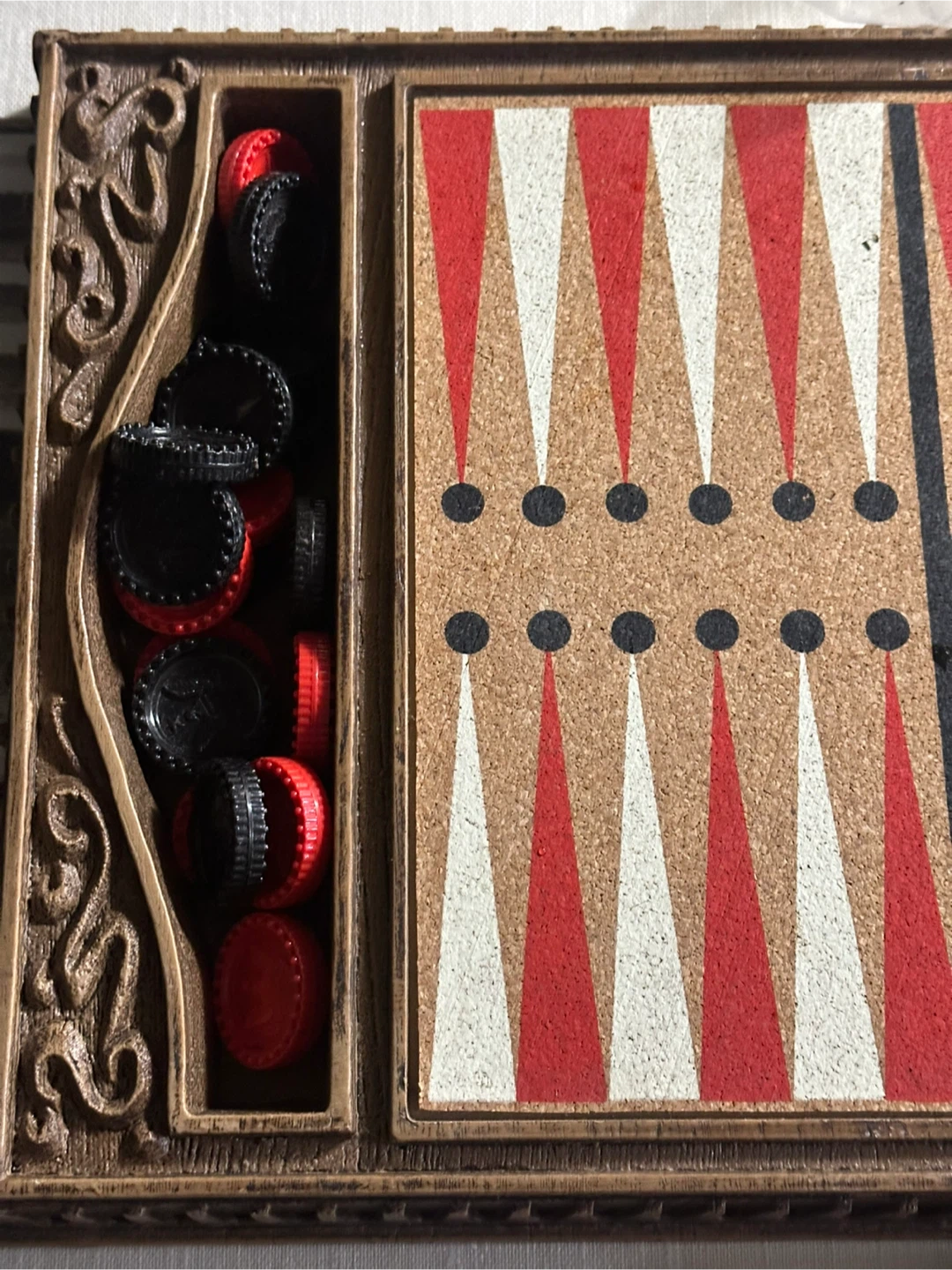 Vintage 1970s Pacific Game Co Cork Backgammon Board Set - photo 2