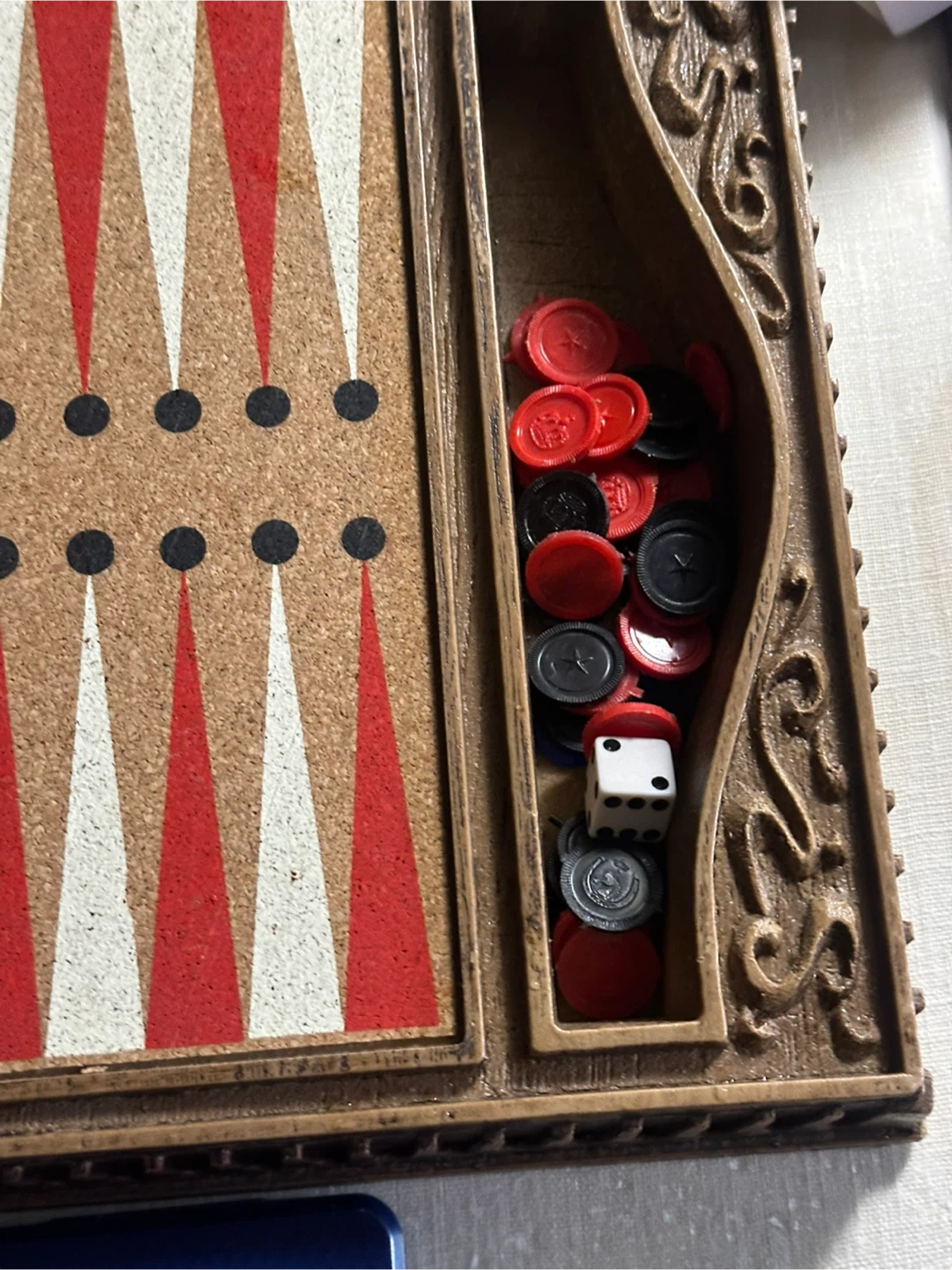 Vintage 1970s Pacific Game Co Cork Backgammon Board Set - photo 3