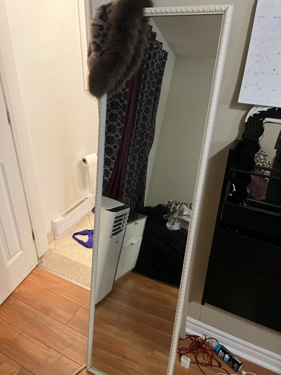 White Framed Full Length Mirror - photo 2