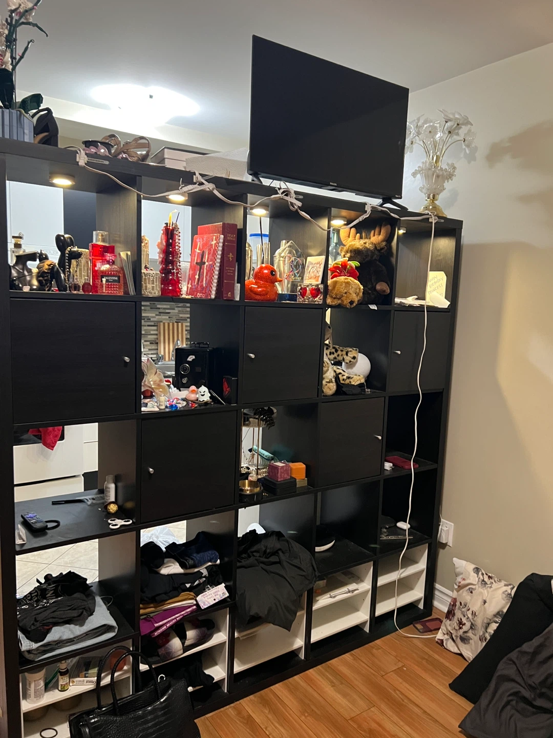 ikea Black Cube Storage Unit with Doors - photo 2