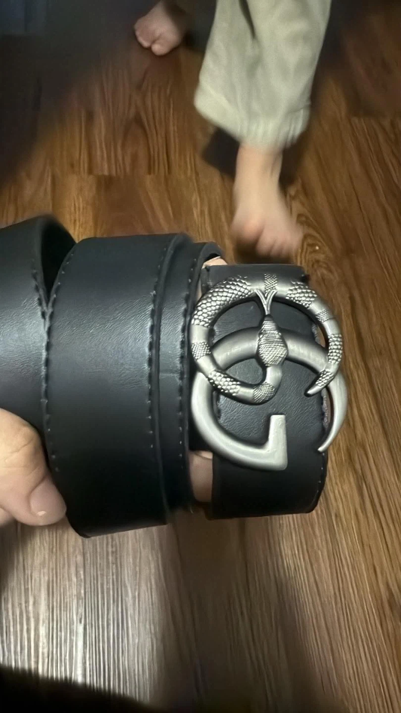 Black Belt with Silver Snake Buckle