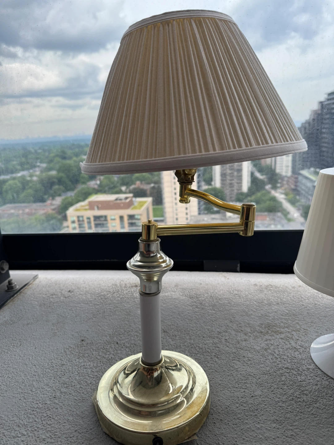 Two White Mini Lamps and One Brass Desk Lamp