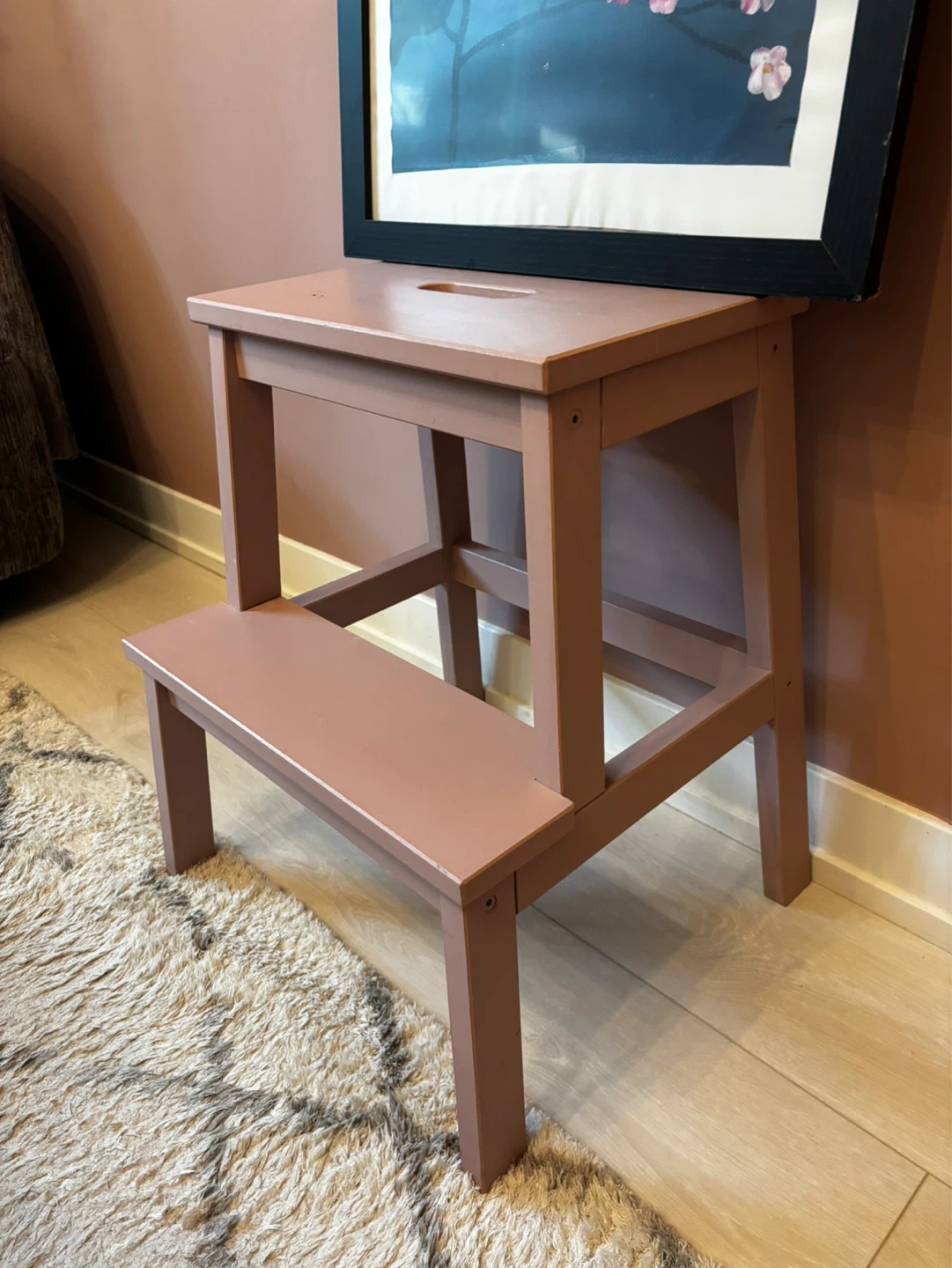 Two-Tier Wooden Step Stool - Pink
