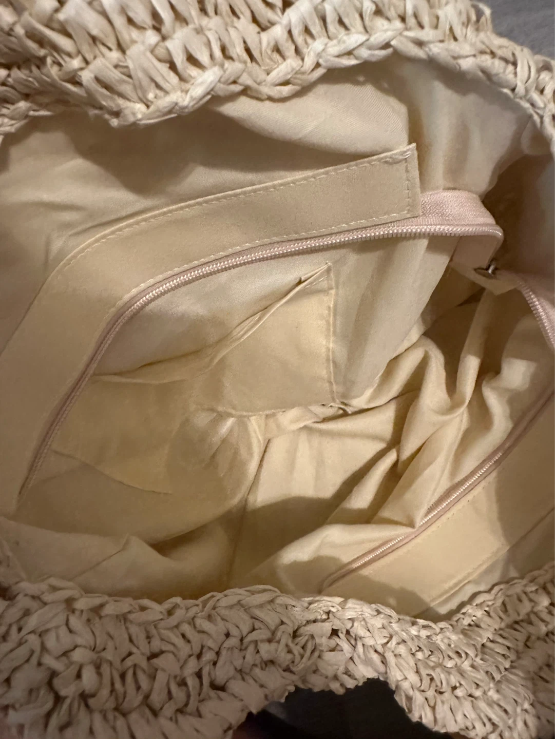 Summer Round Tote Bag Straw shoulder bag Beige - photo 4