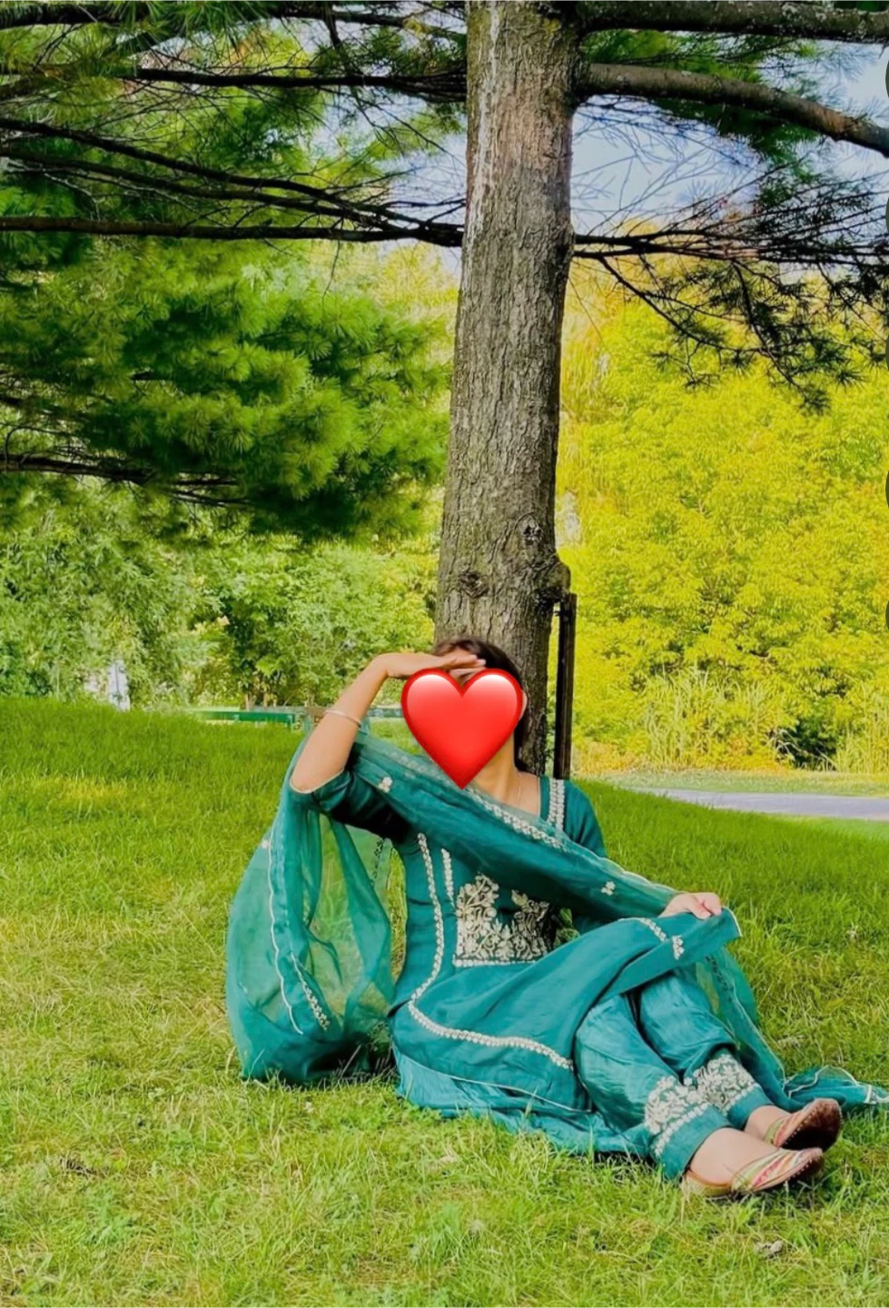 Teal Punjabi Suit with White Embroidery