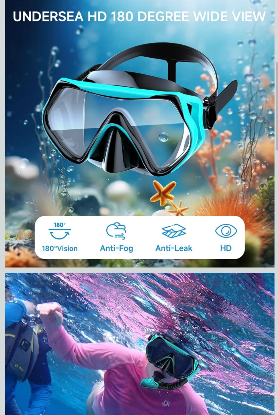 Snorkel Set of two Masks and Tubes - photo 3