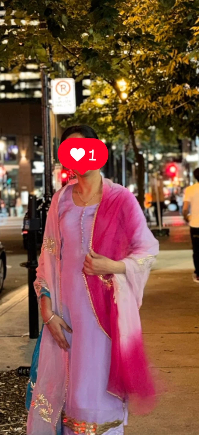 Purple Salwar Kameez with Pink Ombre Dupatta - photo 2