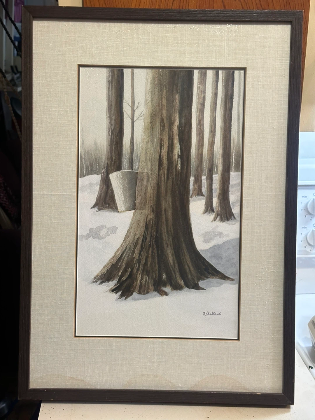 Original Rita Shellard Watercolor - Maple Tapping Scene