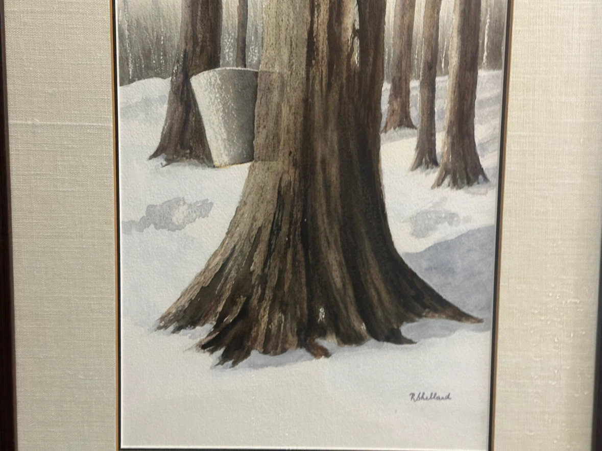 Original Rita Shellard Watercolor - Maple Tapping Scene - photo 3
