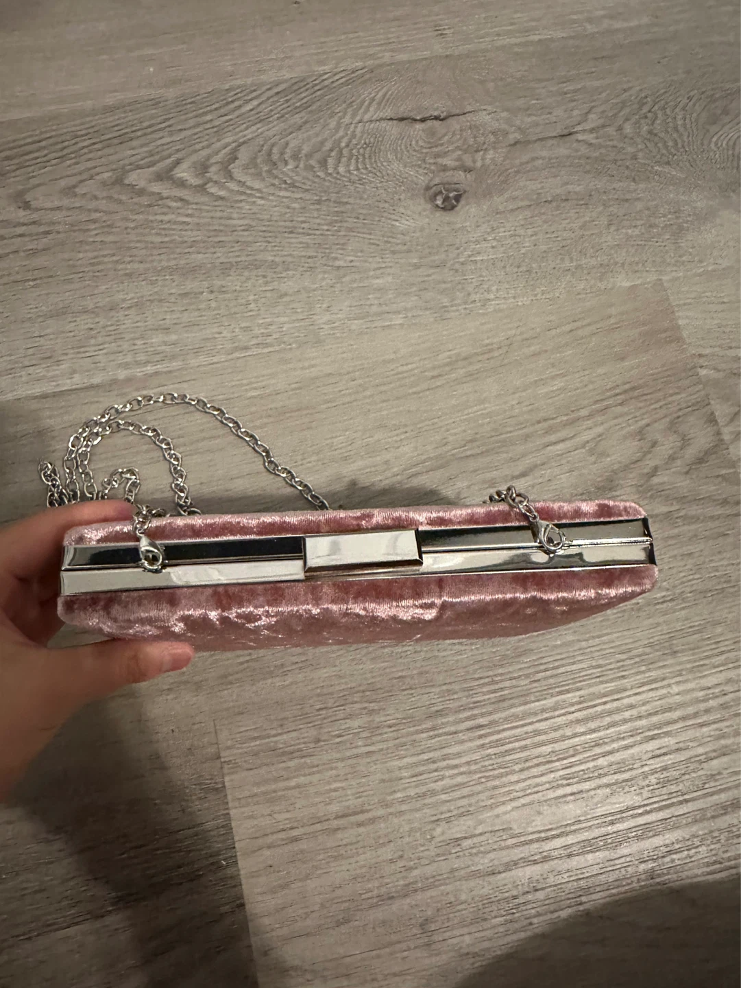 GLINT Luxurious Crushed Velvet Marble Pink Party Bag - photo 2